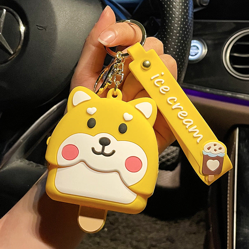 Wholesale Silicone Shiba Inu Dog Keychain Pendant Coin Purse